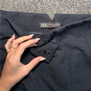 Zara High Waist Dark Blue Shorts
